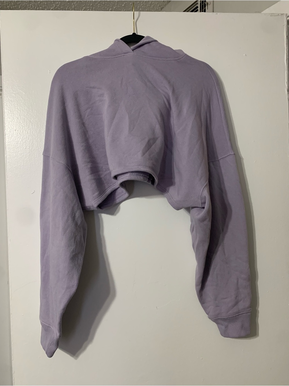 Express Cropped Crewneck Sweater - Lavender